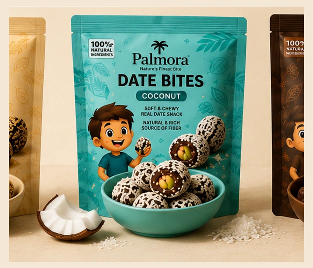 Palmora Date Bites Coconut pouch