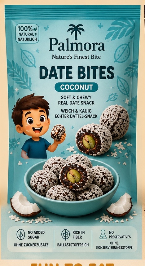 Palmora Date Bites Coconut pouch