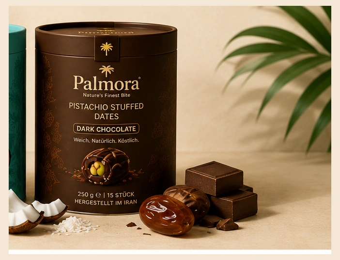 Palmora Premium Dark Chocolate pistachio stuffed dates